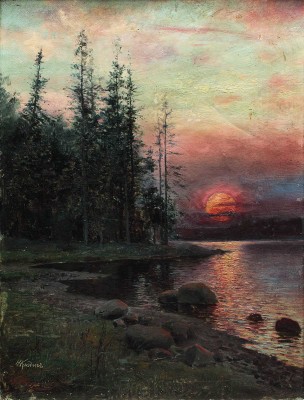 Клодт Николай Александрович. Вечерний пейзаж 